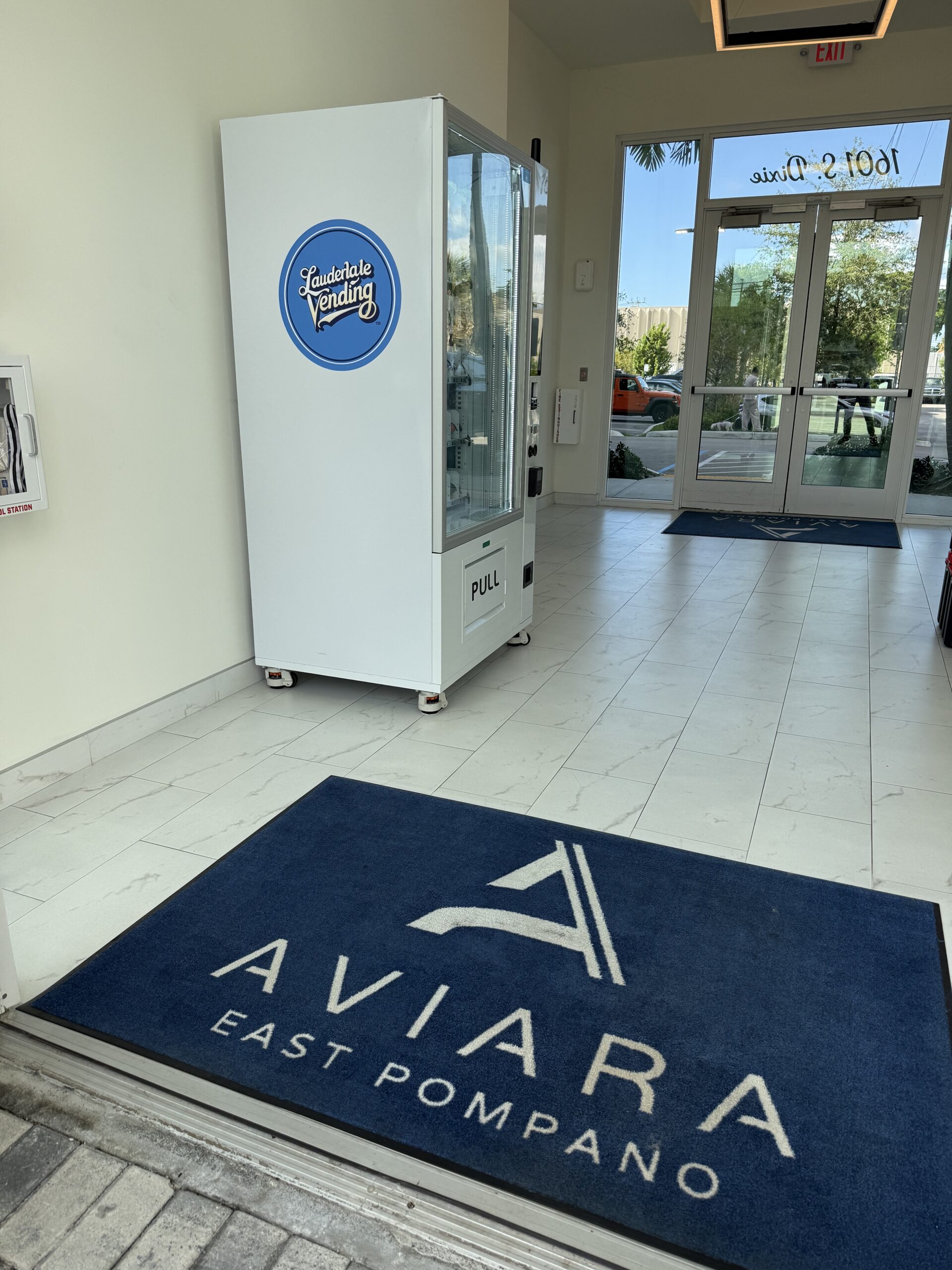 Lauderdale Vending machine in an apartment community lobby