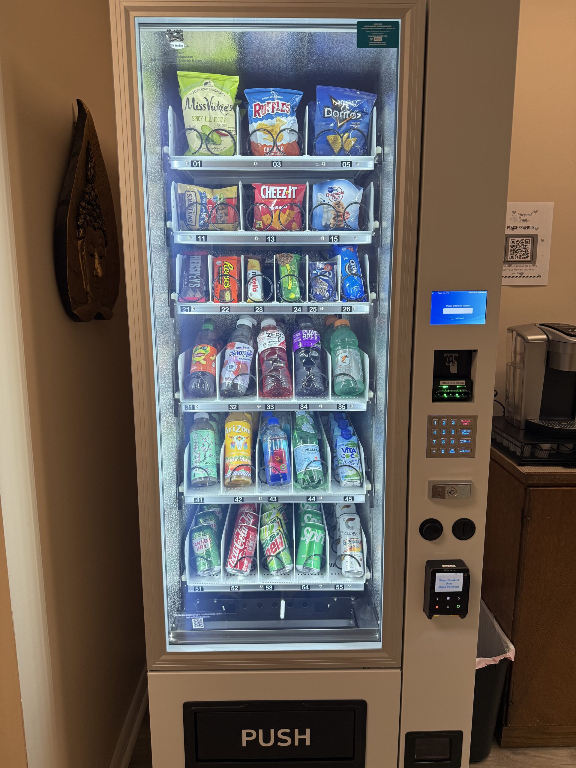 Fully stocked machine at a Fort Lauderdale office