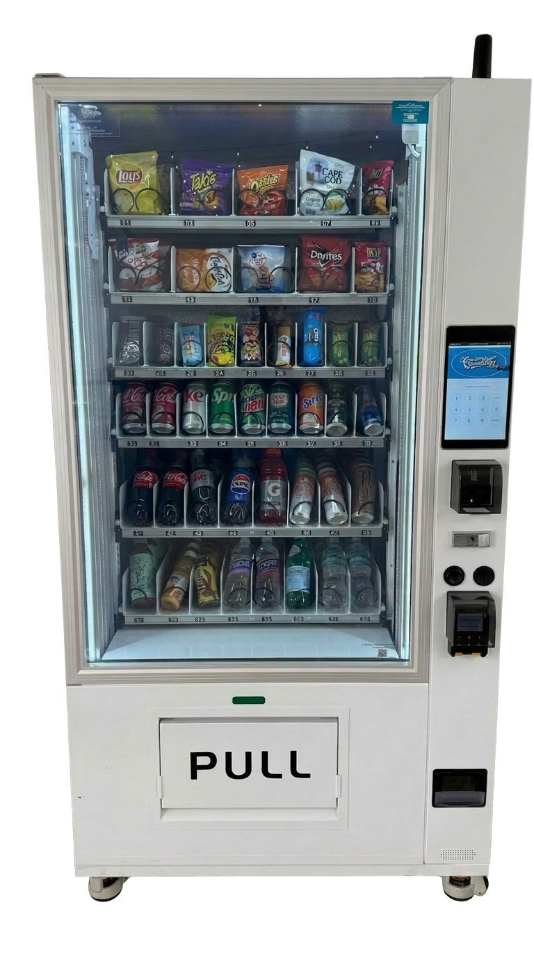 Traditional vending machine installed on location